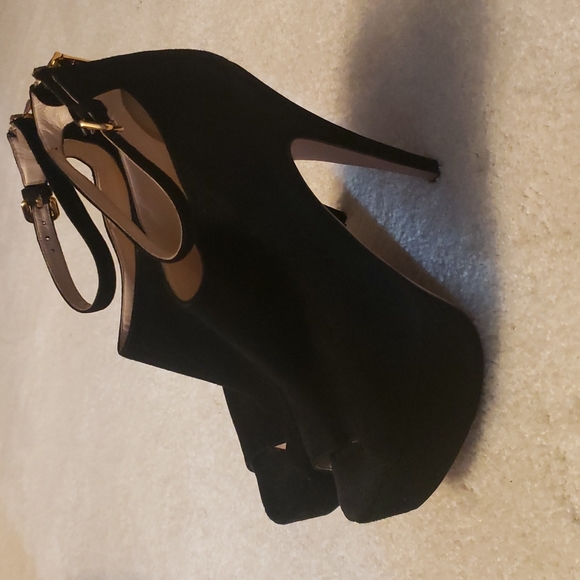 PRADA SIZE 38 1/2 COLOR BLACK SUEDE 100%AUTHENTIC USED ITEM - Picture 11 of 11